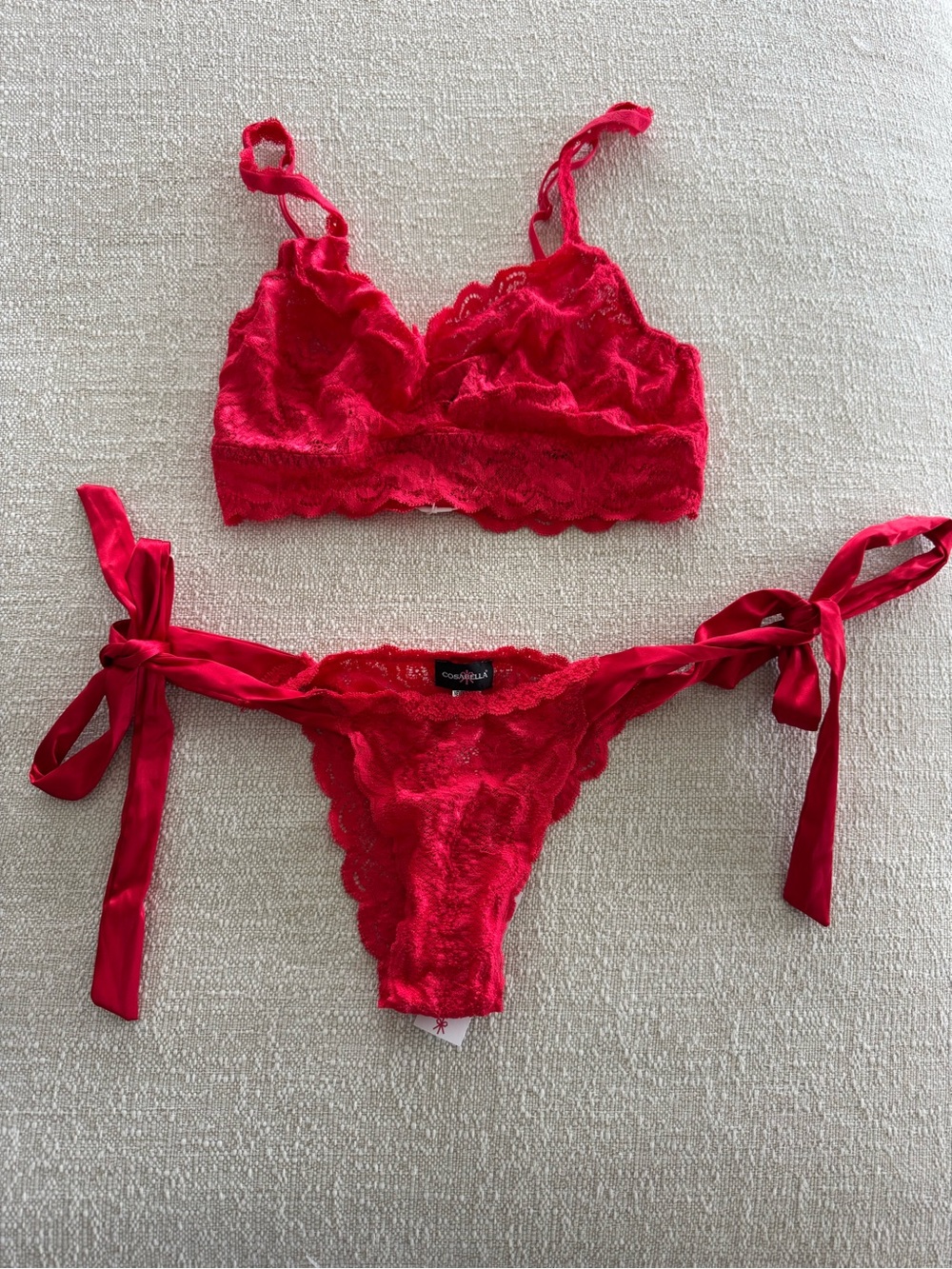 NWT Cosabella Never Say Never Soft Sweetie Lace Red Bra Size S